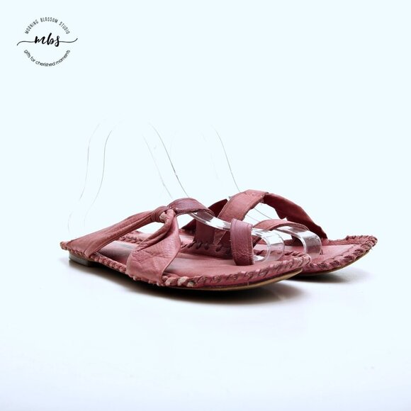 Free People Bailey Leather Criss Cross Strappy Boho Sandals Pink Women Size 8.5‎ - Picture 3 of 15